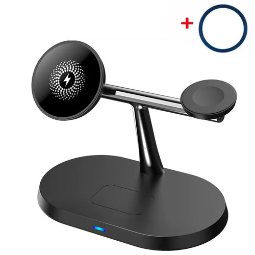 3 in 1 Magnetic Wireless Charger Stand for Magsafe Iphone 17 16 15 14 13 12 Apple Watch 8 7 Airpods Pro Fast Charging Station