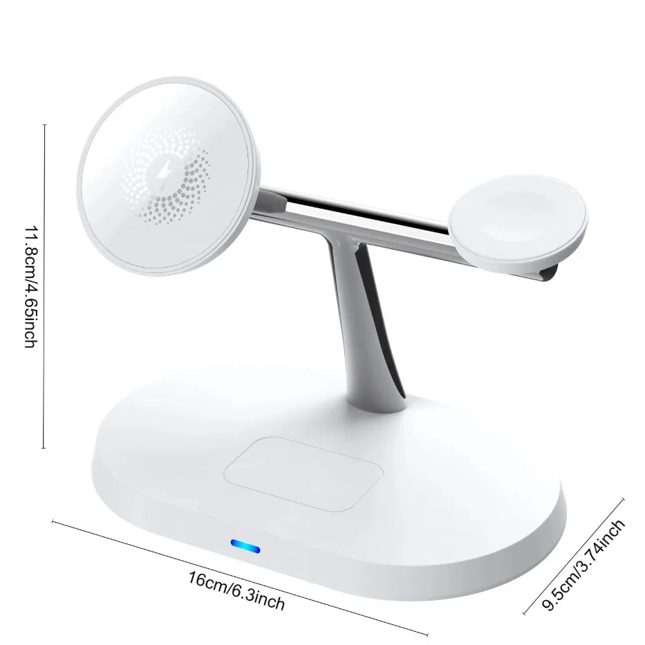 3 in 1 Magnetic Wireless Charger Stand for Magsafe Iphone 17 16 15 14 13 12 Apple Watch 8 7 Airpods Pro Fast Charging Station