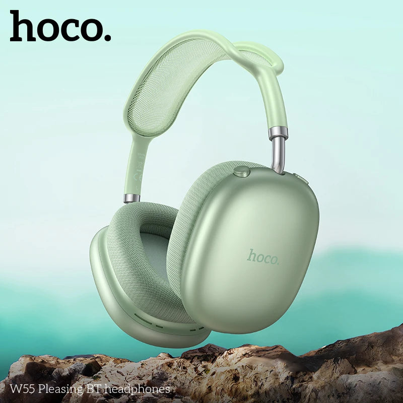 W55 over Ear Buetooth Earphone Wireless Music Headphone Mic Hifi Audio Headsets Stereo Sound Sport Earphones 40MM AUX TF
