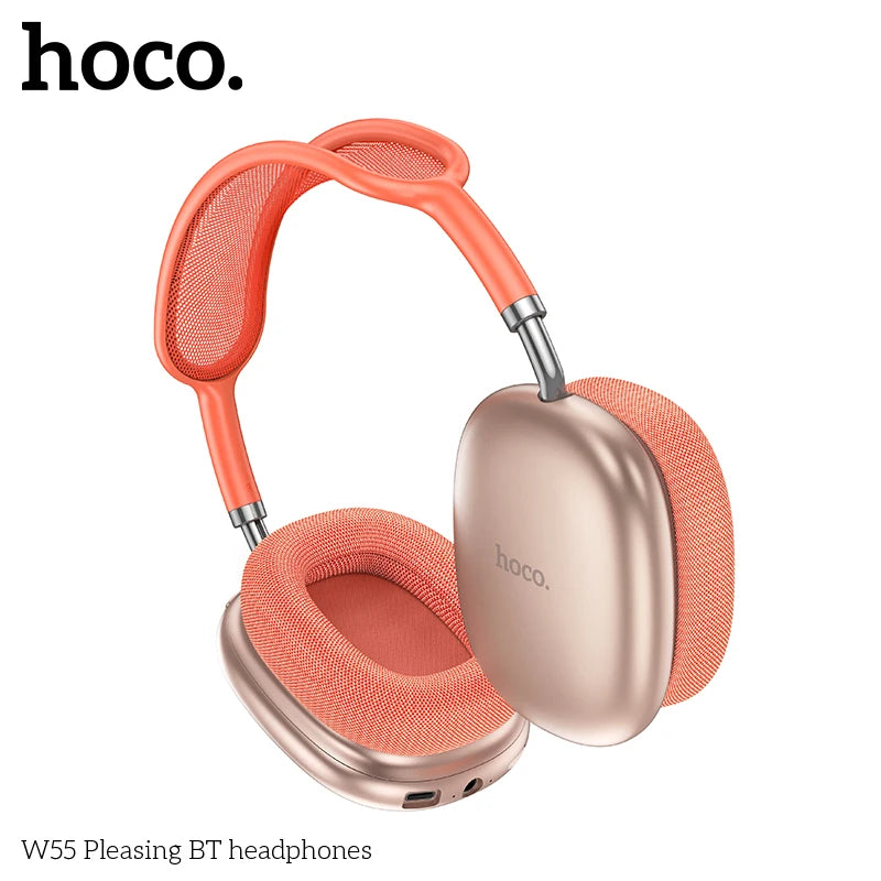 W55 over Ear Buetooth Earphone Wireless Music Headphone Mic Hifi Audio Headsets Stereo Sound Sport Earphones 40MM AUX TF