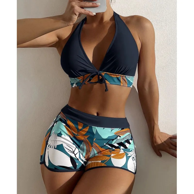 Print Large Swimsuits plus Size Tankini Sets Female Swimwear Beach Wear Two-Piece Bathing Suit Sports Pool Women Swimming Suits