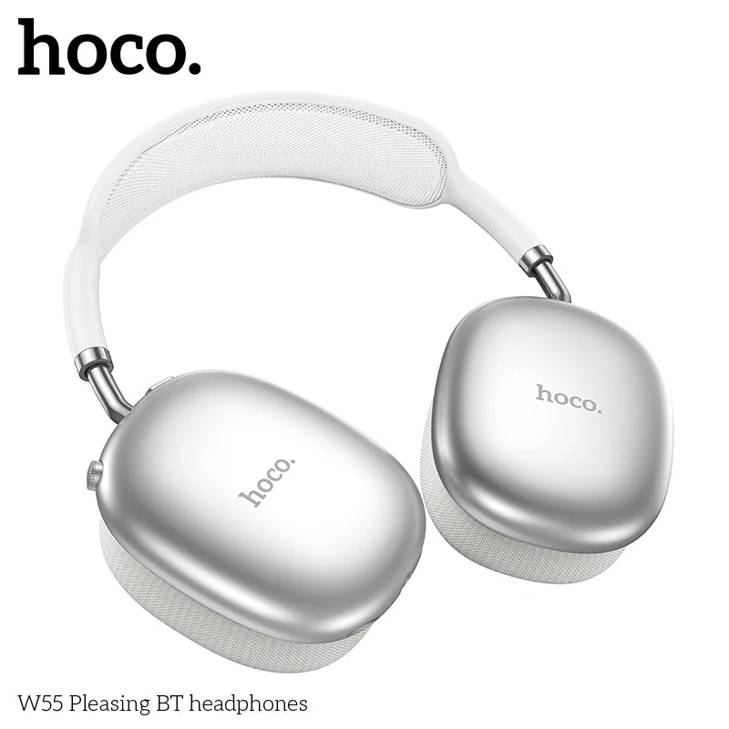 W55 over Ear Buetooth Earphone Wireless Music Headphone Mic Hifi Audio Headsets Stereo Sound Sport Earphones 40MM AUX TF